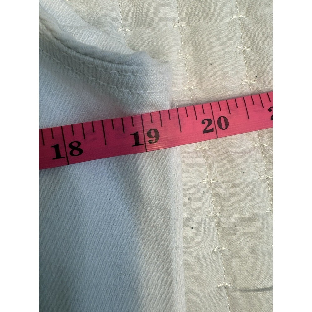 Never Now White Cropped Denim Vest, Large, Pristine - Picture 5 of 7